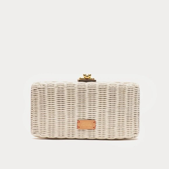 Frances Valentine Handbags - Frances Valentine Pepper Wicker Clutch in White